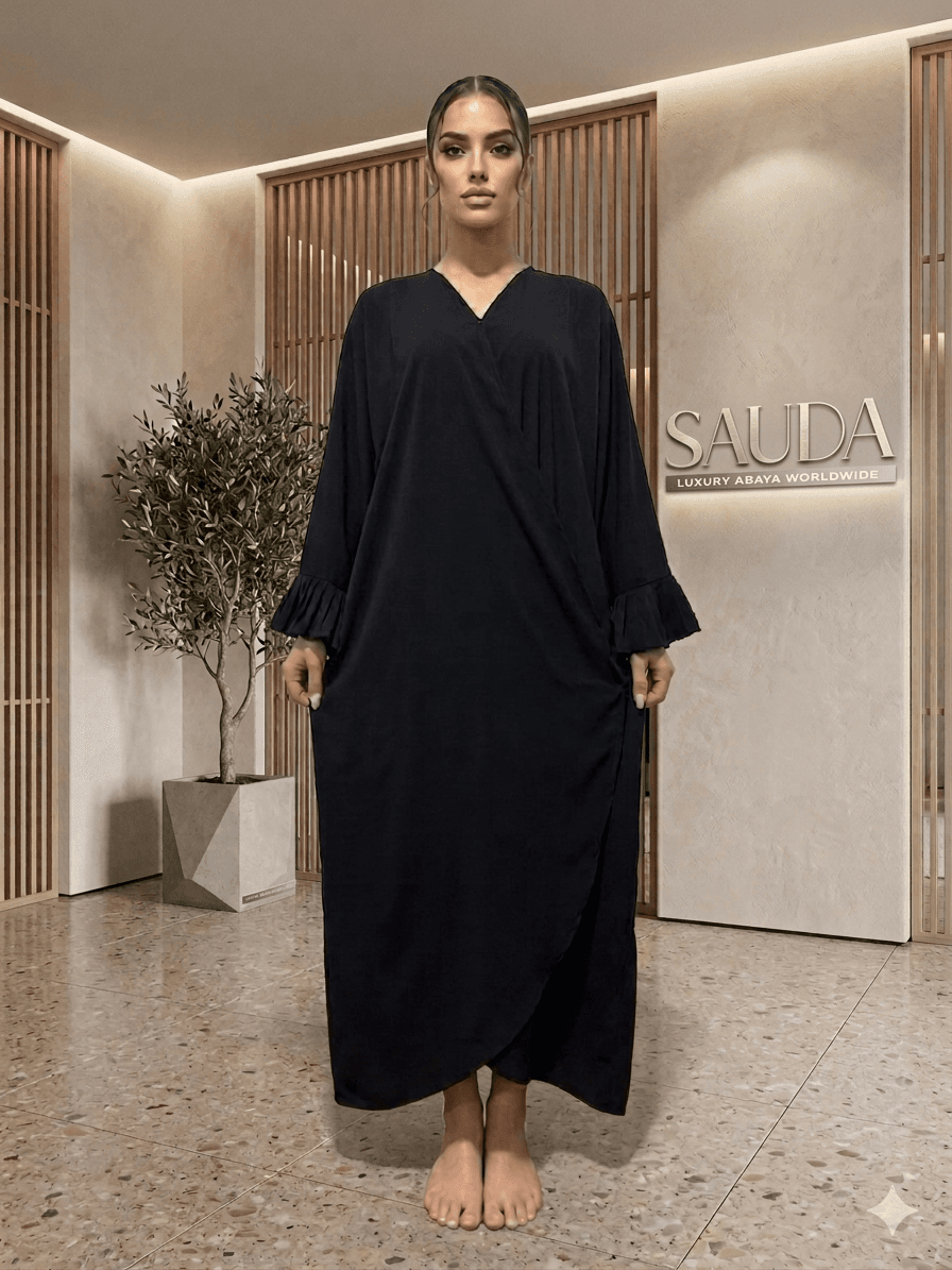 Premium Black Open Abaya - Luxury Abaya Couture